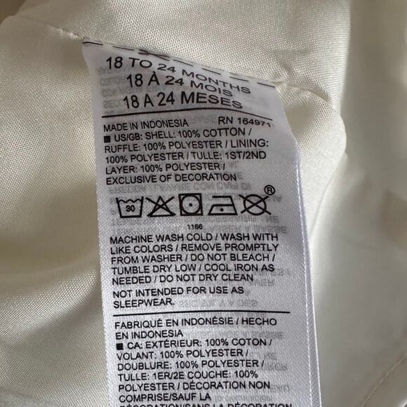 Janie and Jack Black and White Floral Toile Ruffle Dress 18-24 Baby Girl New - Picture 5 of 8